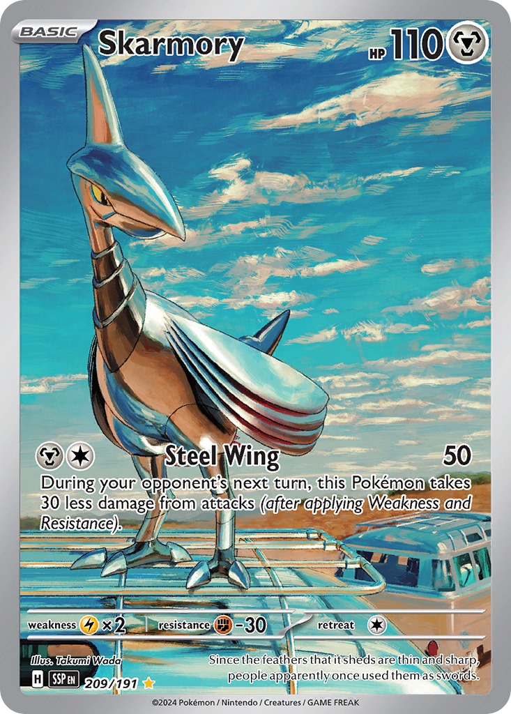 Skarmory 209 Illustration Rare card from Surging Sparks
