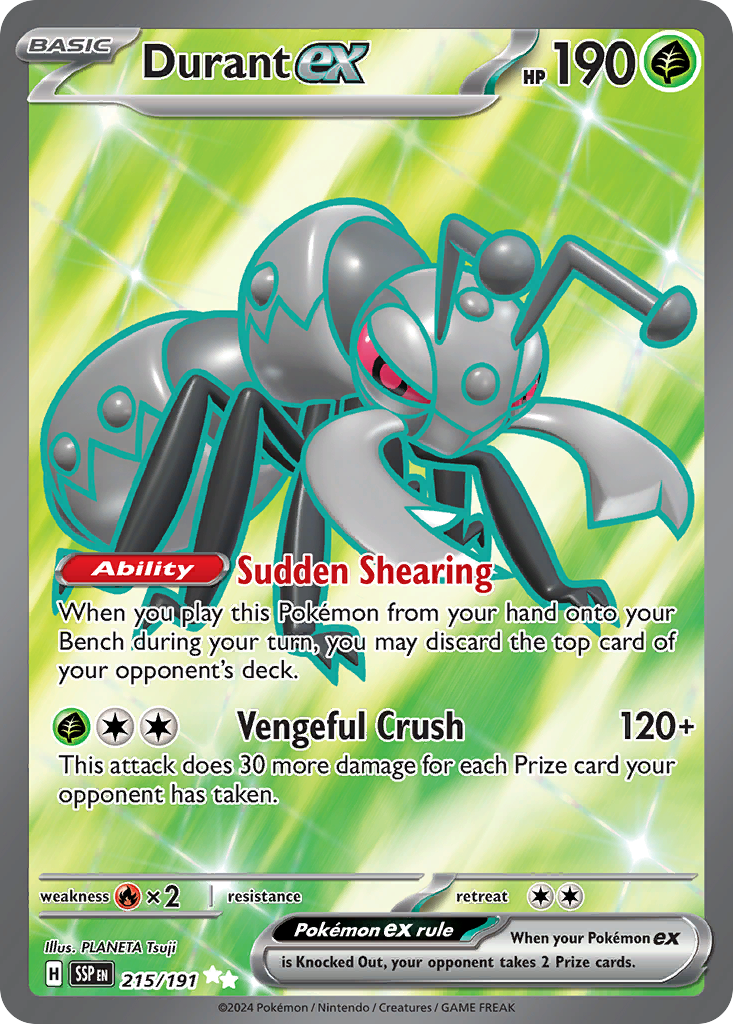 Durant ex 215 Ultra Rare card from Surging Sparks