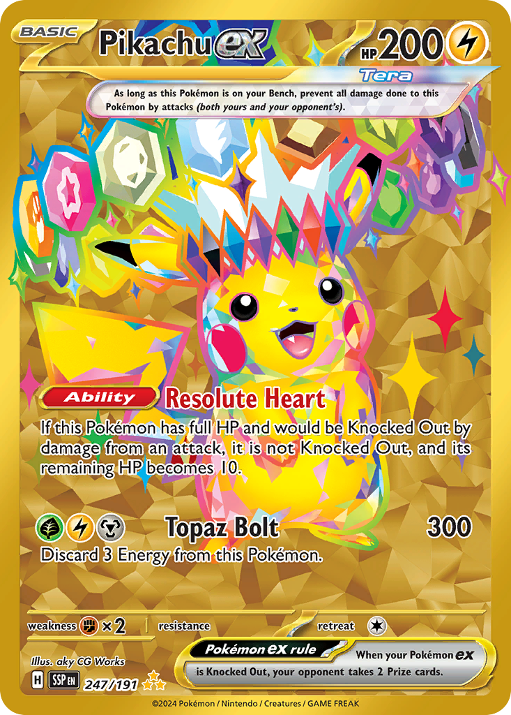 Pikachu ex 247 Hyper Rare card from Surging Sparks