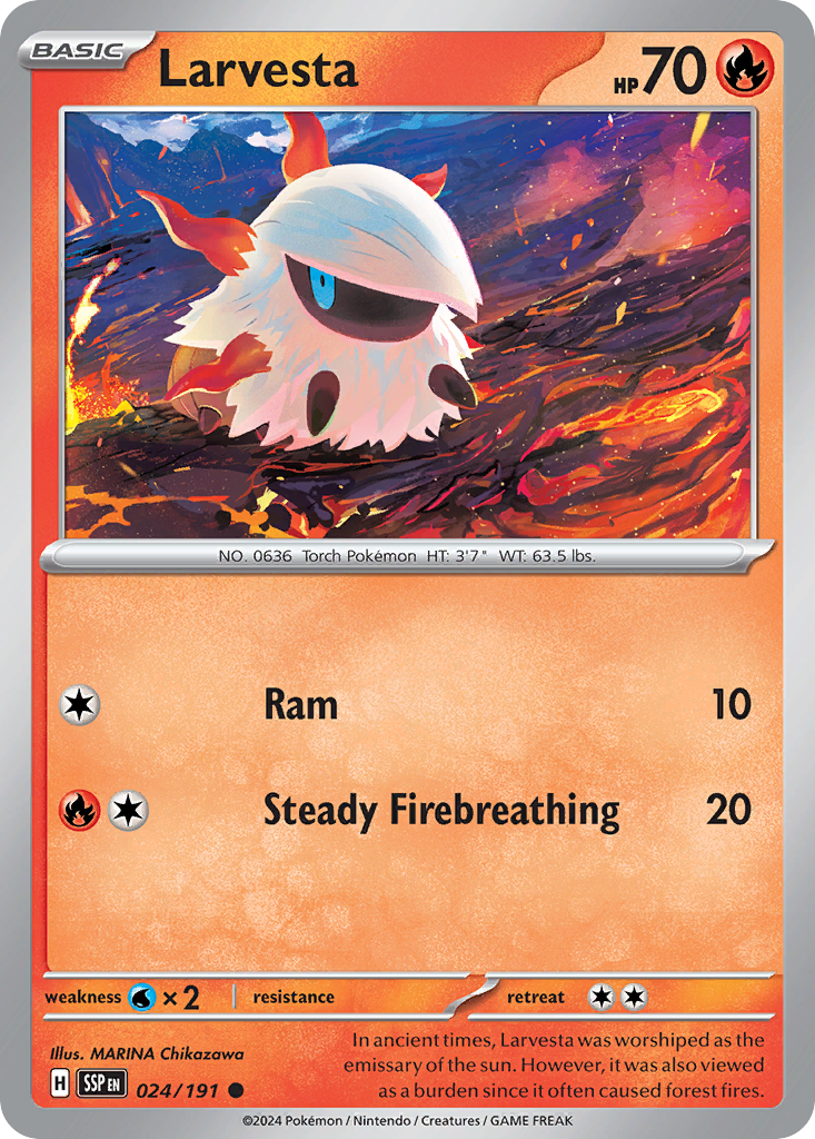 Larvesta 24 Common card from Surging Sparks