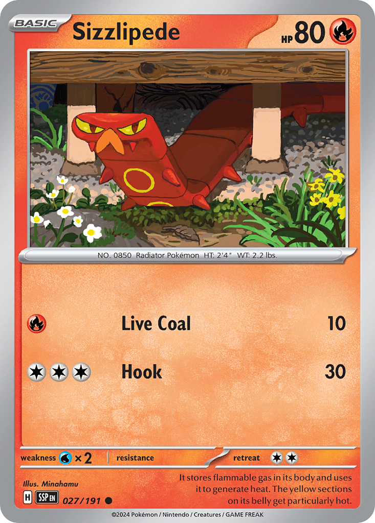 Sizzlipede 27 Common card from Surging Sparks