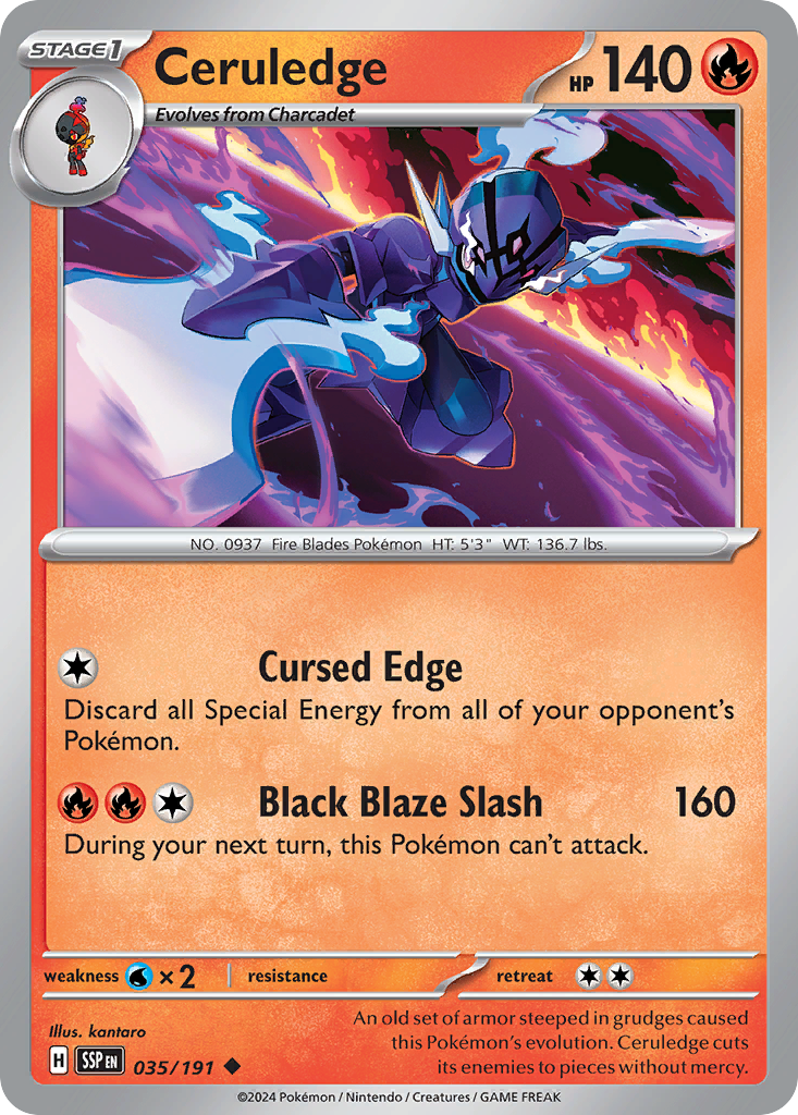 Ceruledge 35 Uncommon card from Surging Sparks