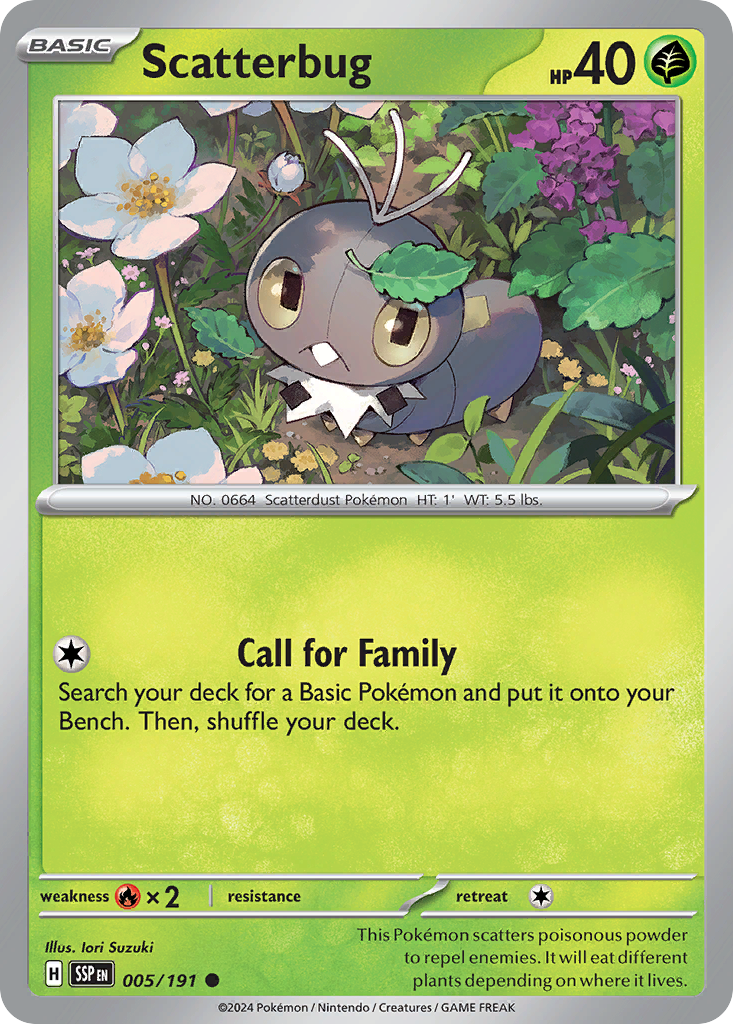 Scatterbug 5 Common card from Surging Sparks