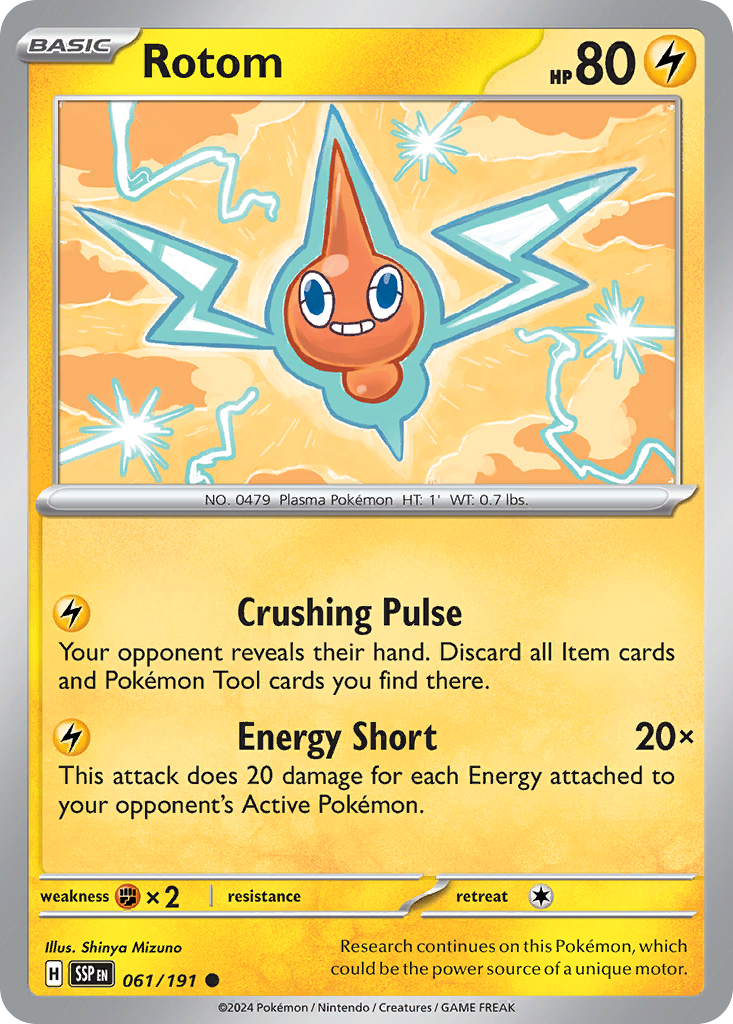Rotom 61 Common card from Surging Sparks