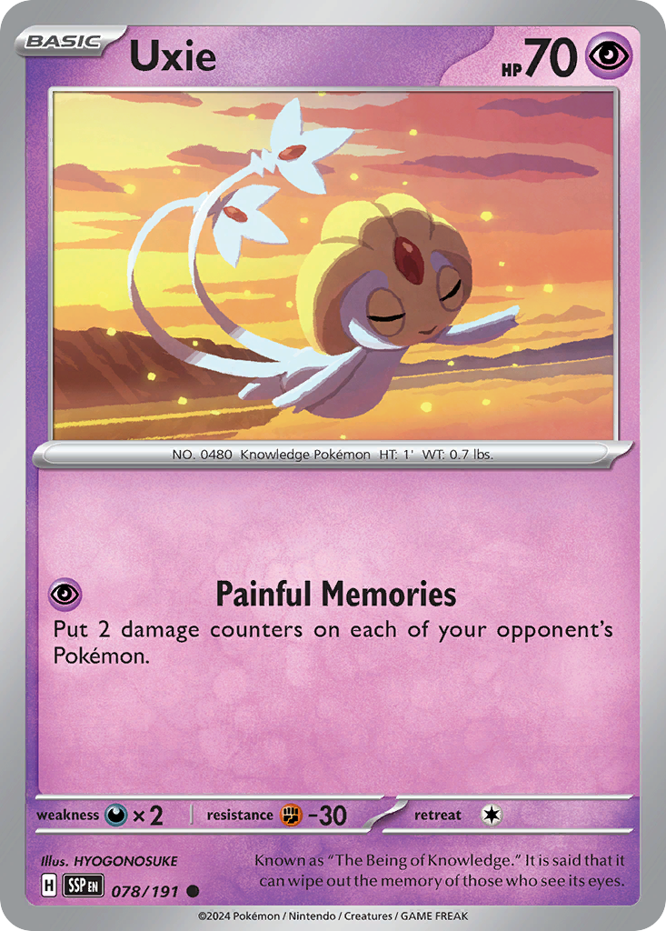 Uxie 78 Common card from Surging Sparks