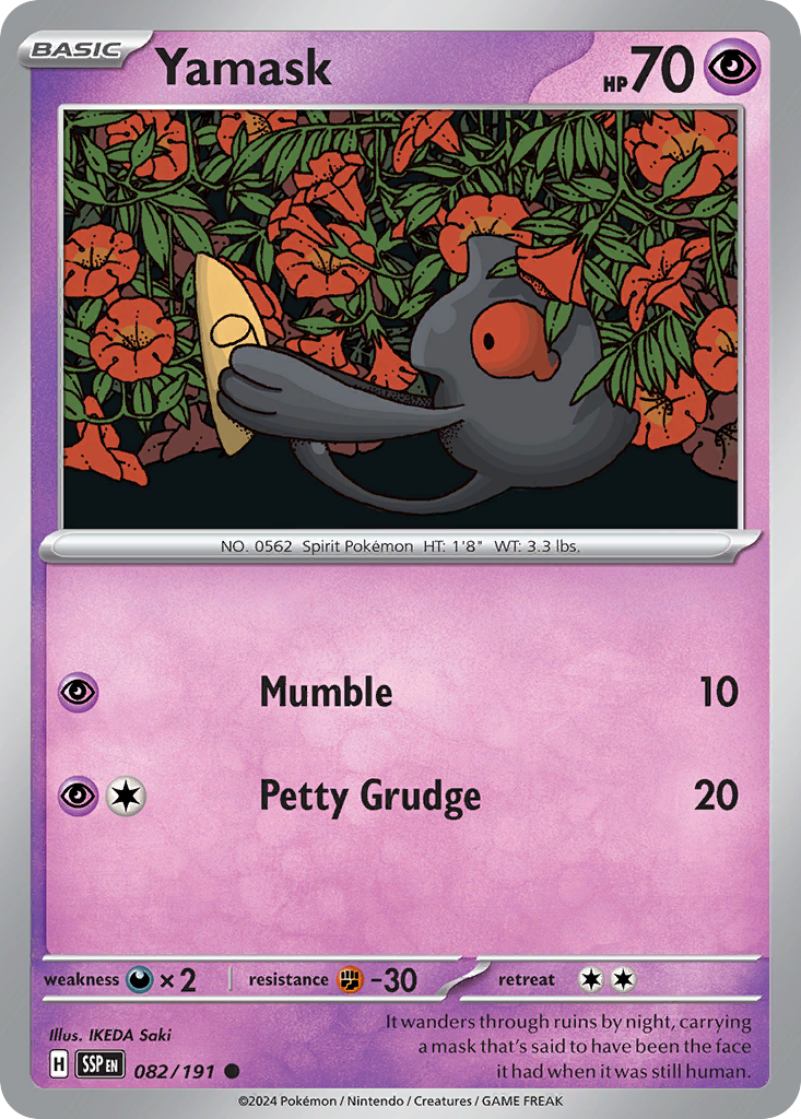 Yamask 82 Common card from Surging Sparks