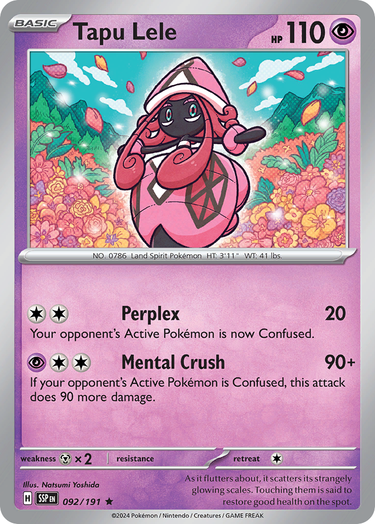 Tapu Lele 92/191 Rare card from Surging Sparks