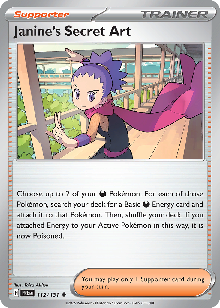 Janine's Secret Art 112 Uncommon card from Prismatic Evolutions