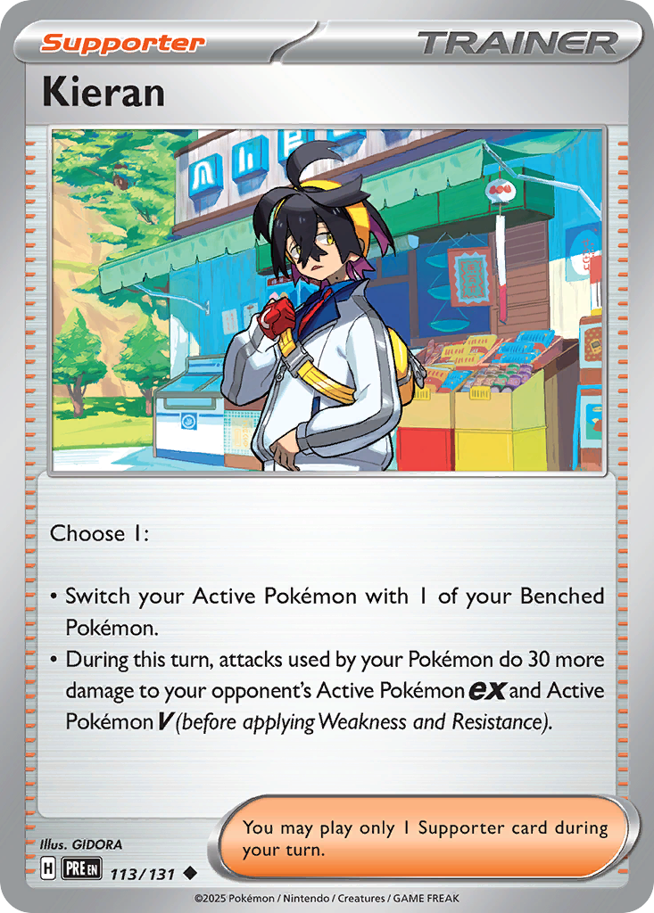 Kieran 113 Uncommon card from Prismatic Evolutions
