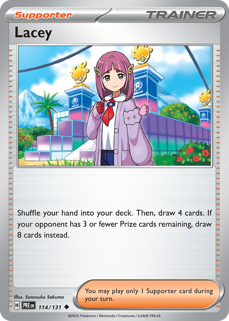 Lacey 114 Uncommon card from Prismatic Evolutions
