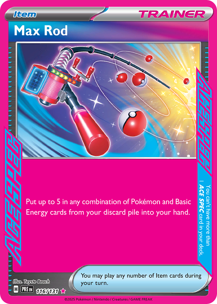 Max Rod 116/131 ACE SPEC Rare card from Prismatic Evolutions