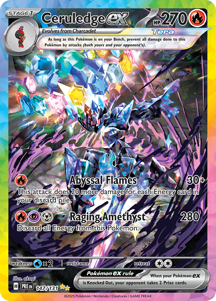 Ceruledge ex 147 Special Illustration Rare card from Prismatic Evolutions