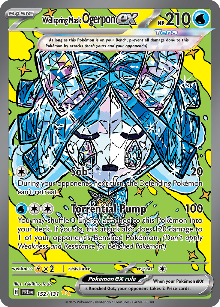 Wellspring Mask Ogerpon ex 152 Special Illustration Rare card from Prismatic Evolutions