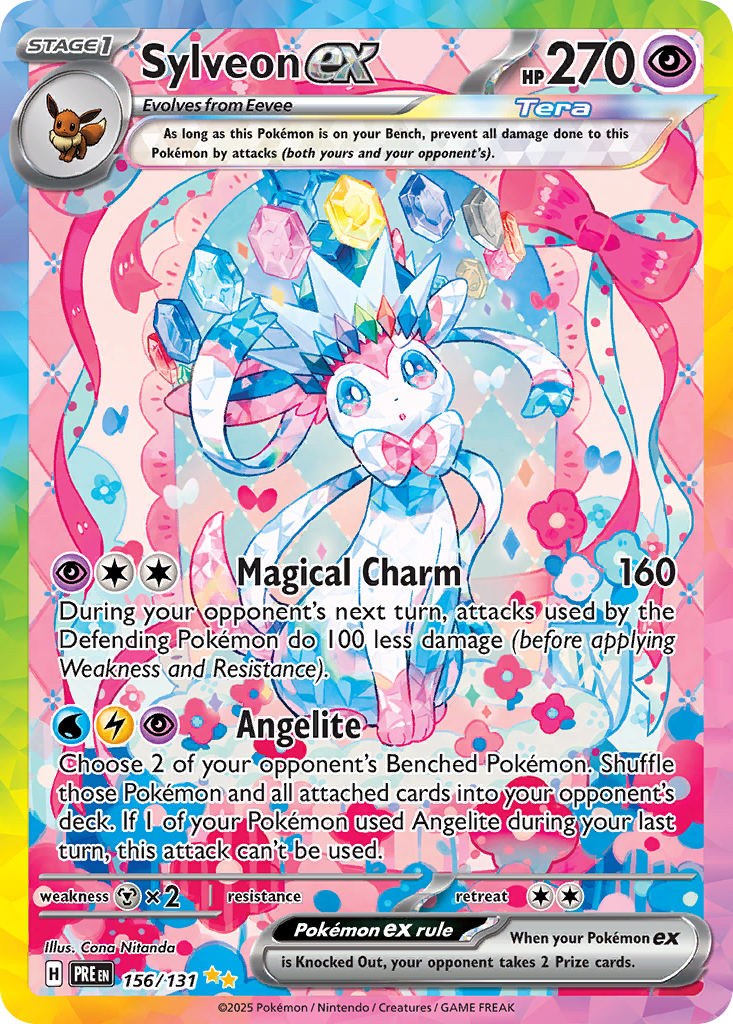 Sylveon ex 156 Special Illustration Rare card from Prismatic Evolutions