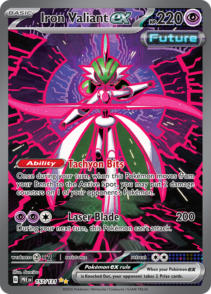 Iron Valiant ex 157 Special Illustration Rare card from Prismatic Evolutions