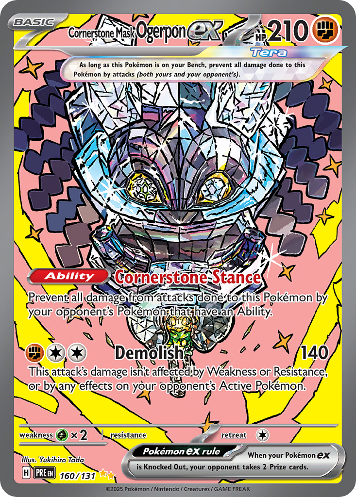 Cornerstone Mask Ogerpon ex 160 Special Illustration Rare card from Prismatic Evolutions