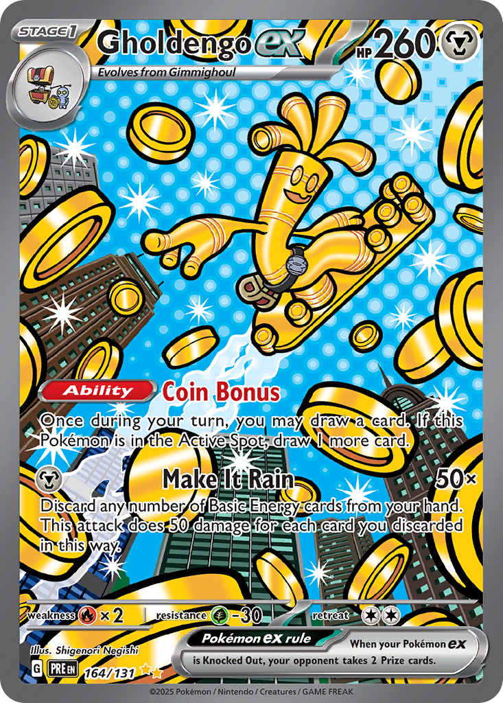 Gholdengo ex 164 Special Illustration Rare card from Prismatic Evolutions