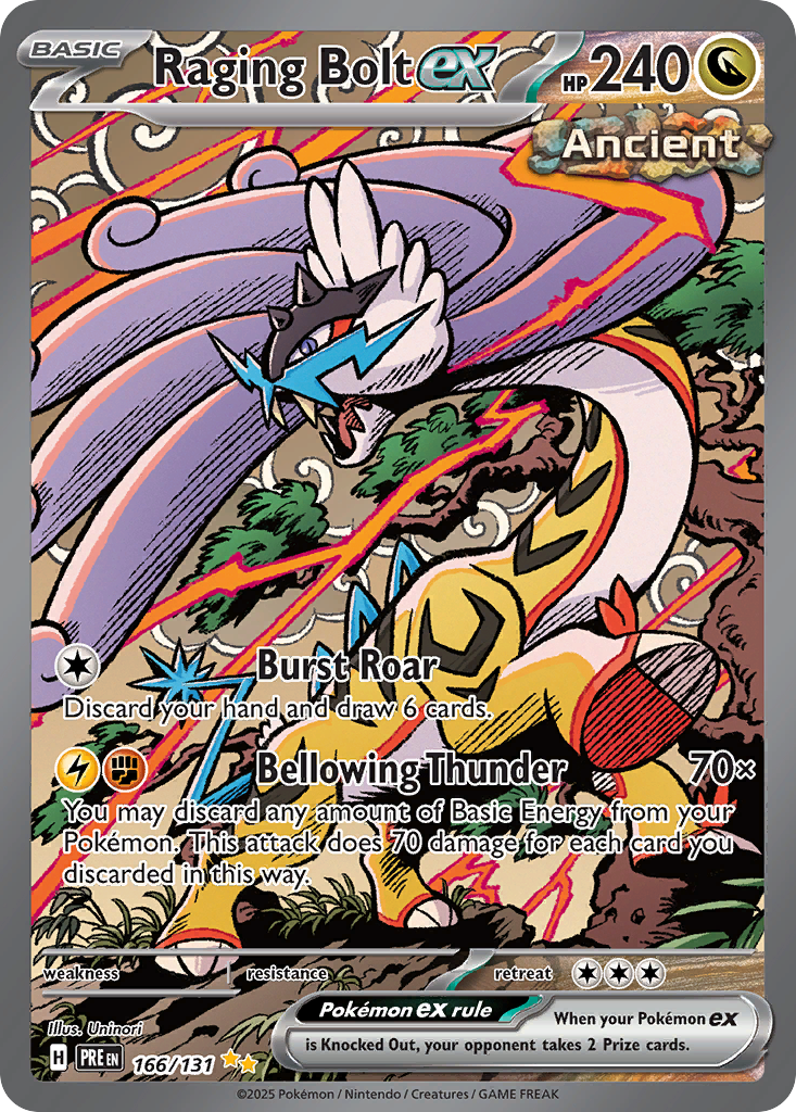 Raging Bolt ex 166 Special Illustration Rare card from Prismatic Evolutions