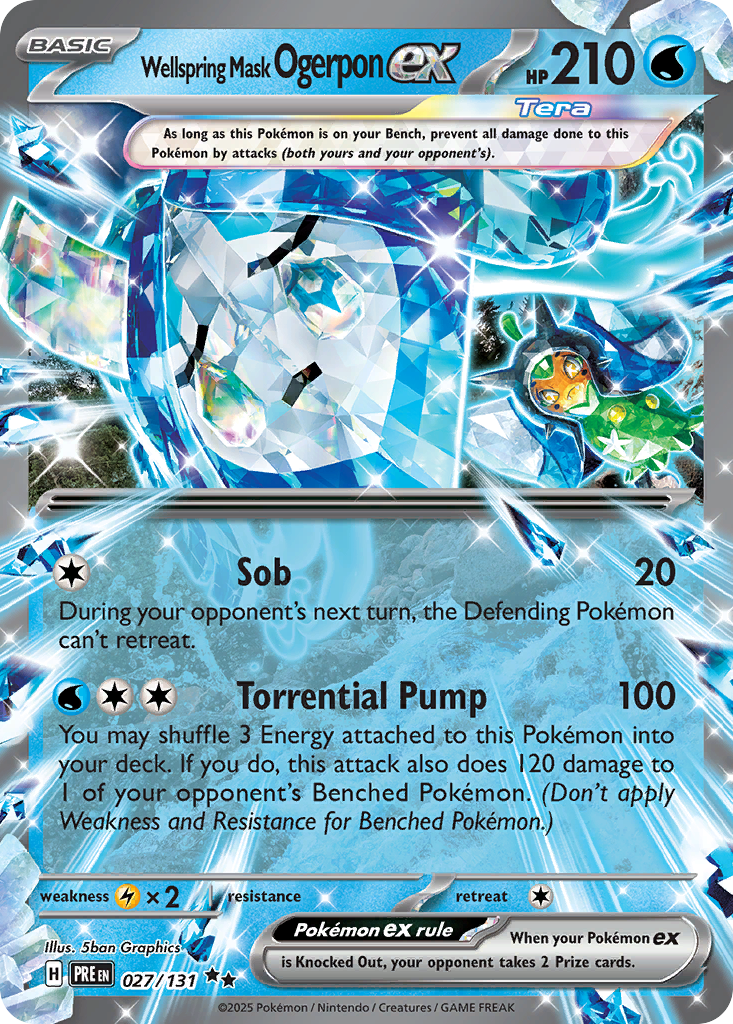 Wellspring Mask Ogerpon ex 27 Double Rare card from Prismatic Evolutions