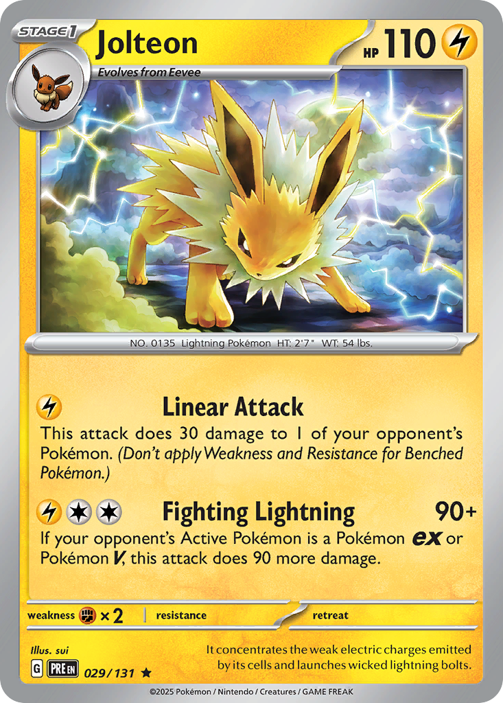 Jolteon 29 Rare card from Prismatic Evolutions