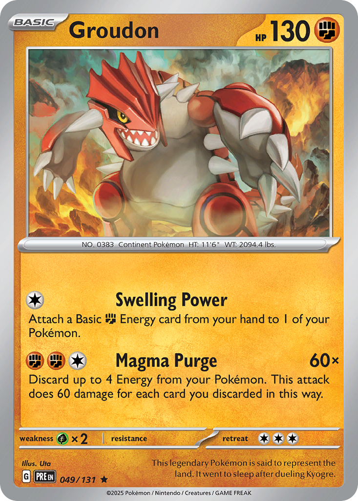 Groudon 49/131 Rare card from Prismatic Evolutions