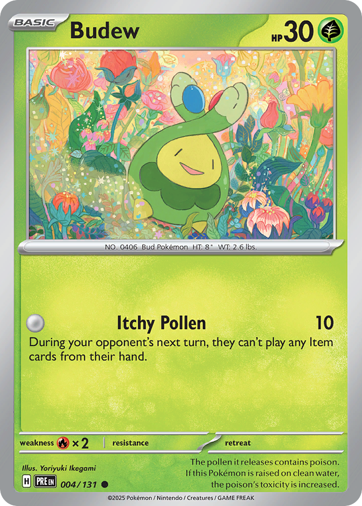Budew 4 Common card from Prismatic Evolutions