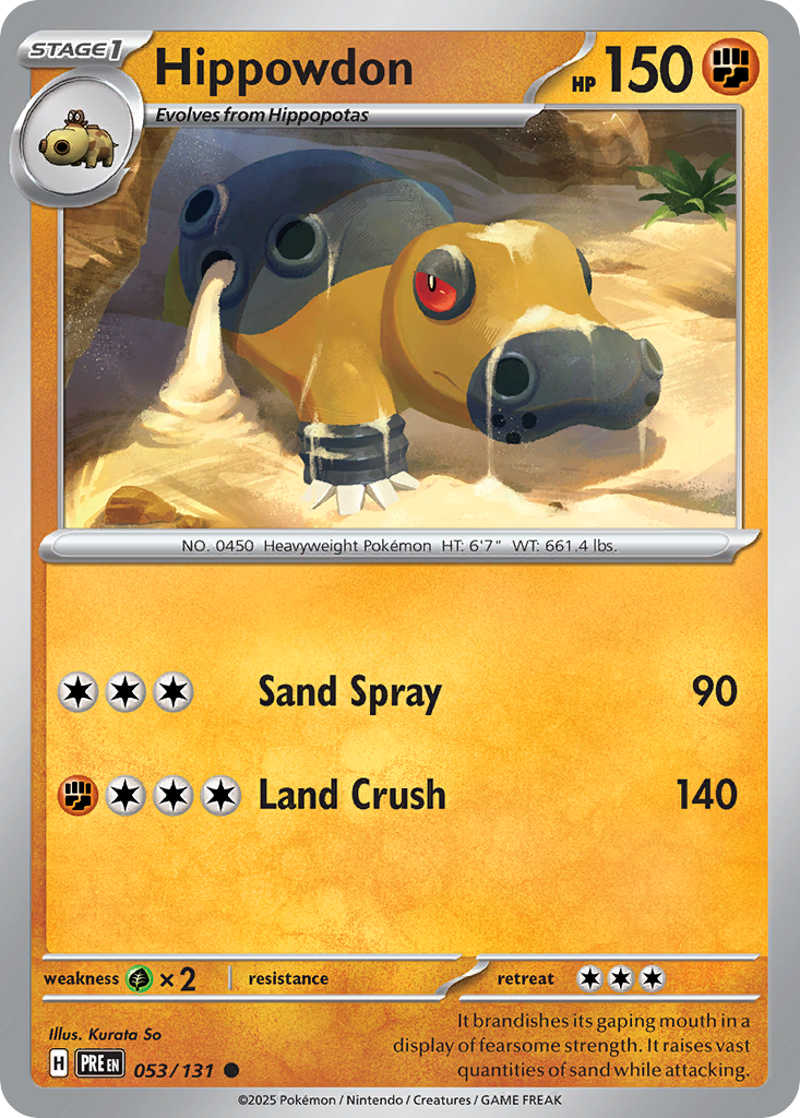 Hippowdon 53/131 Common card from Prismatic Evolutions