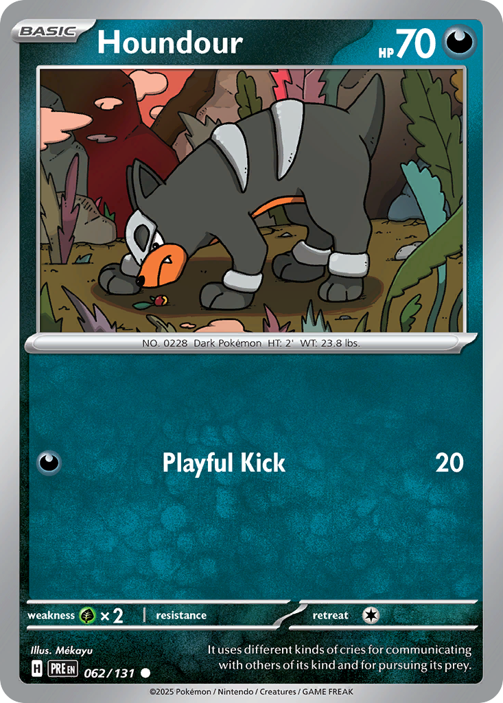 Houndour 62 Common card from Prismatic Evolutions