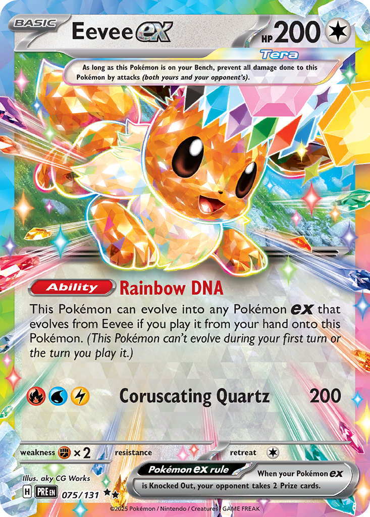 Eevee ex 75/131 Double Rare card from Prismatic Evolutions