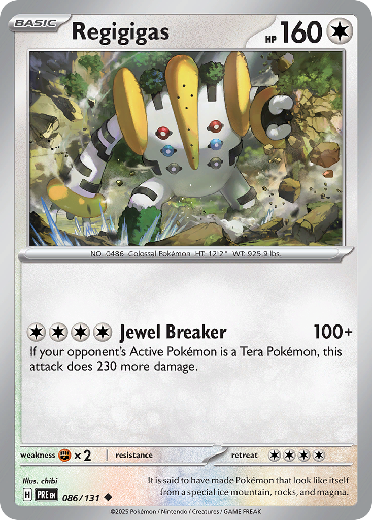 Regigigas 86 Uncommon card from Prismatic Evolutions