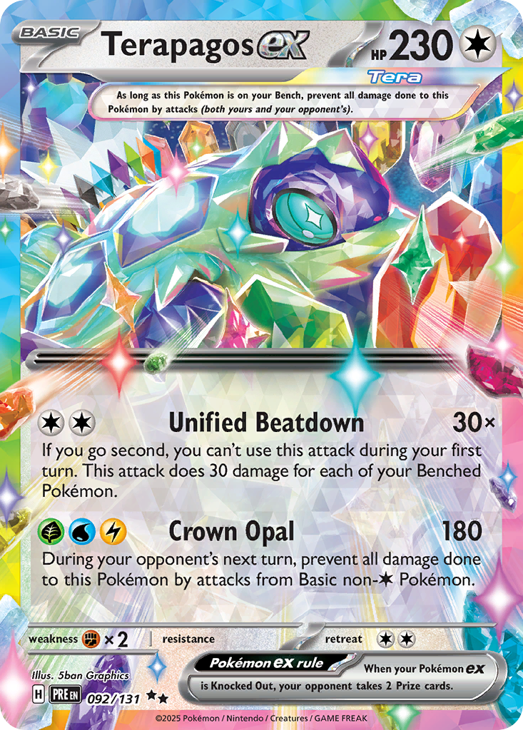 Terapagos ex 92 Double Rare card from Prismatic Evolutions