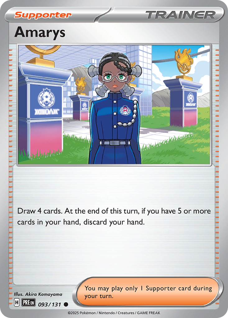 Amarys 93 Common card from Prismatic Evolutions