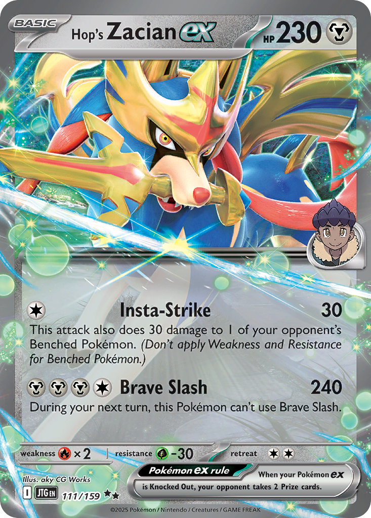 Hop's Zacian ex 111 Double Rare card from Journey Together