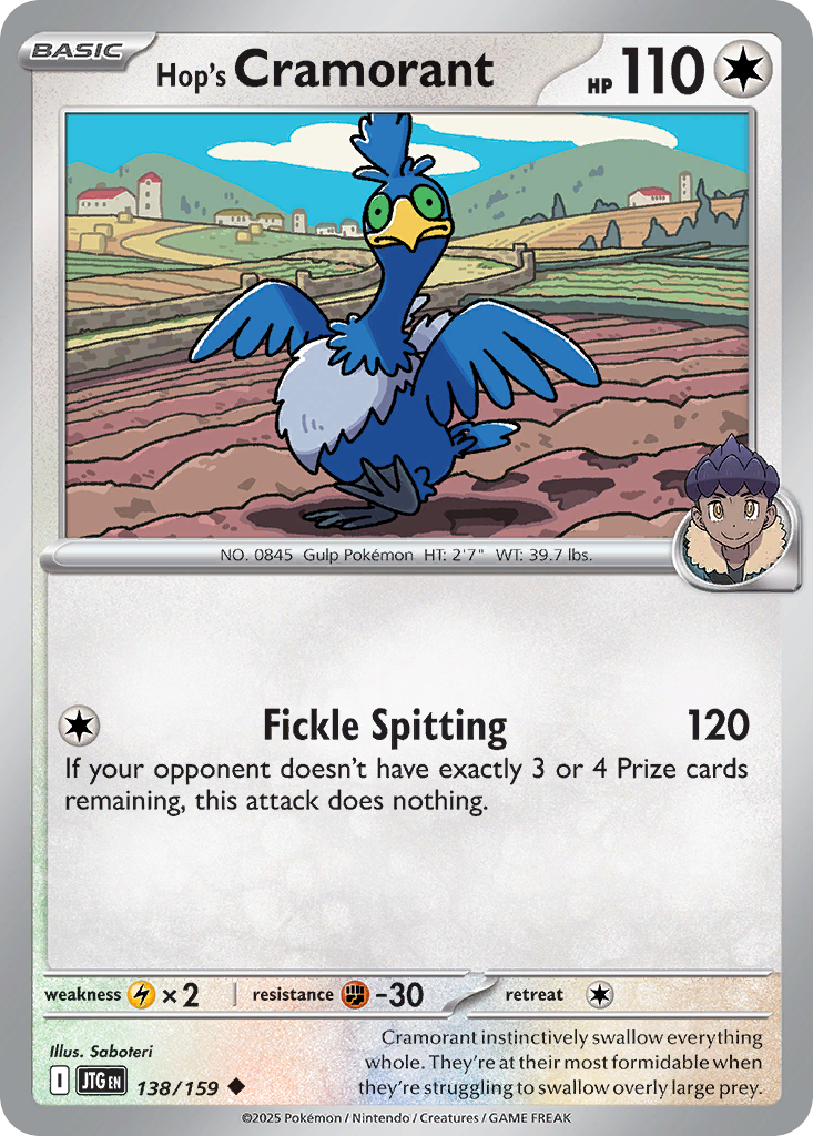 Hop's Cramorant 138 Uncommon card from Journey Together