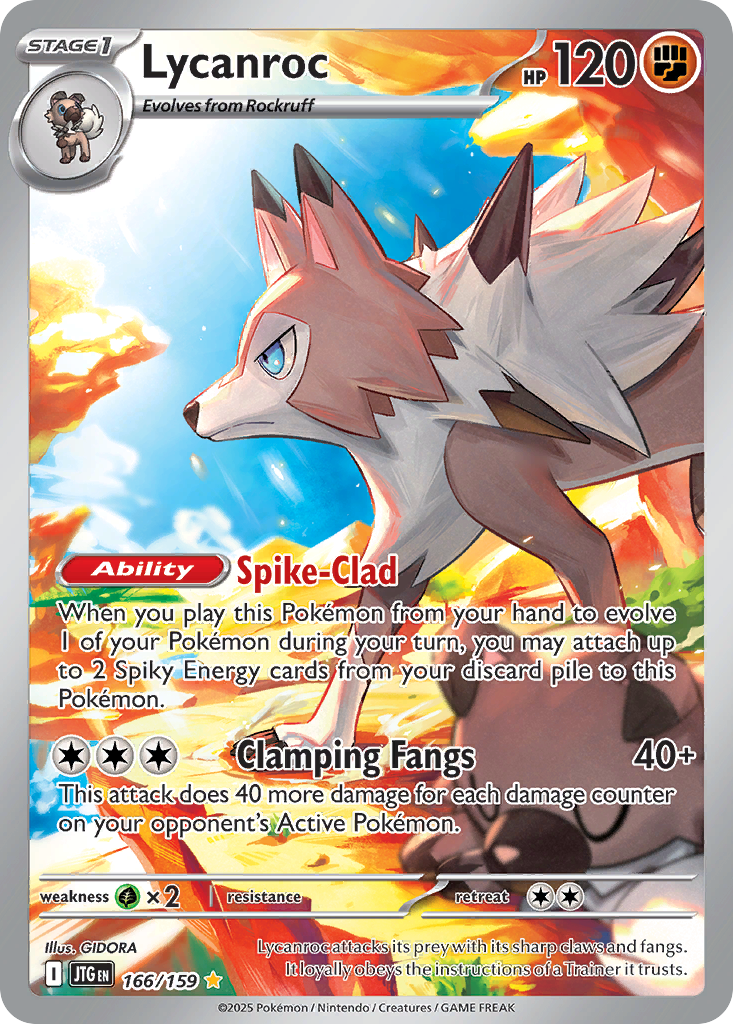 Lycanroc 166/159 Illustration Rare card from Journey Together