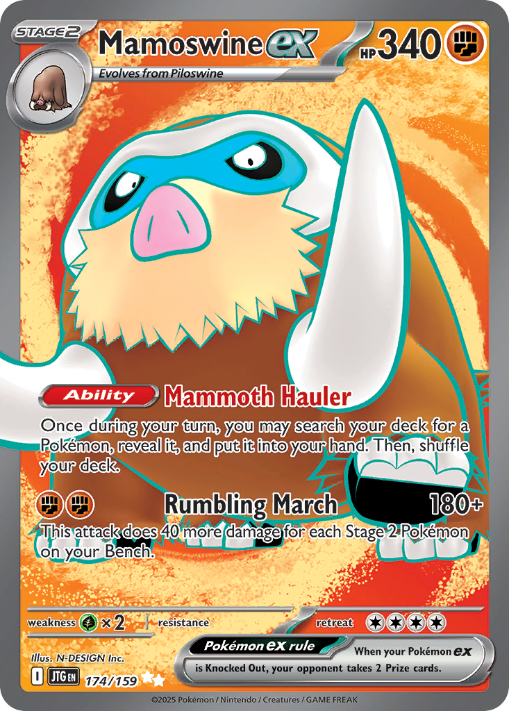 Mamoswine ex 174 Ultra Rare card from Journey Together