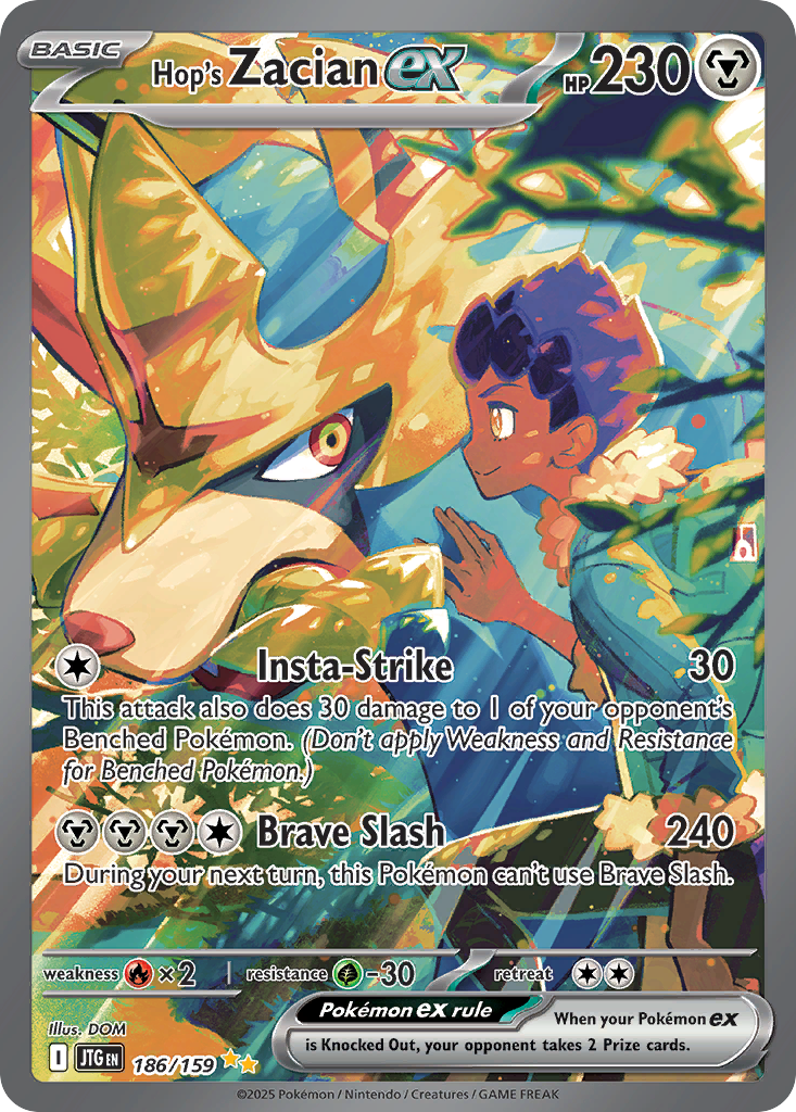 Hop's Zacian ex 186 Special Illustration Rare card from Journey Together