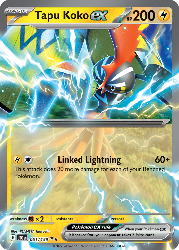 Tapu Koko ex 51/159 Double Rare card from Journey Together
