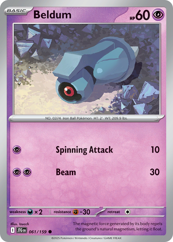 Beldum 61 Common card from Journey Together