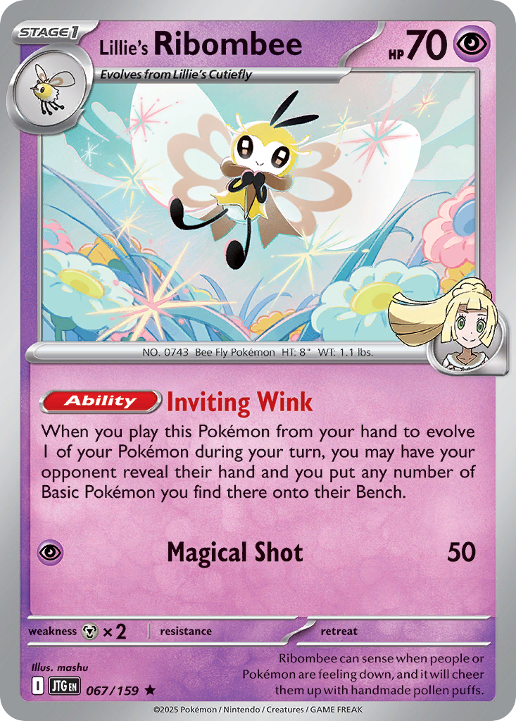 Lillie's Ribombee 67 Rare card from Journey Together