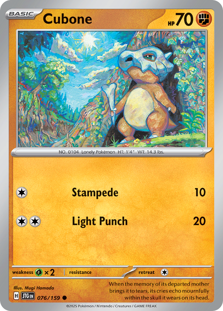 Cubone 76 Common card from Journey Together