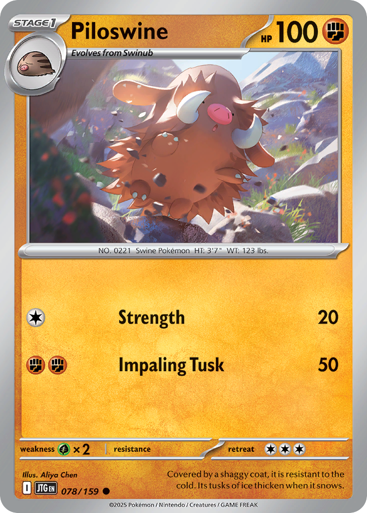 Piloswine 78/159 Common card from Journey Together
