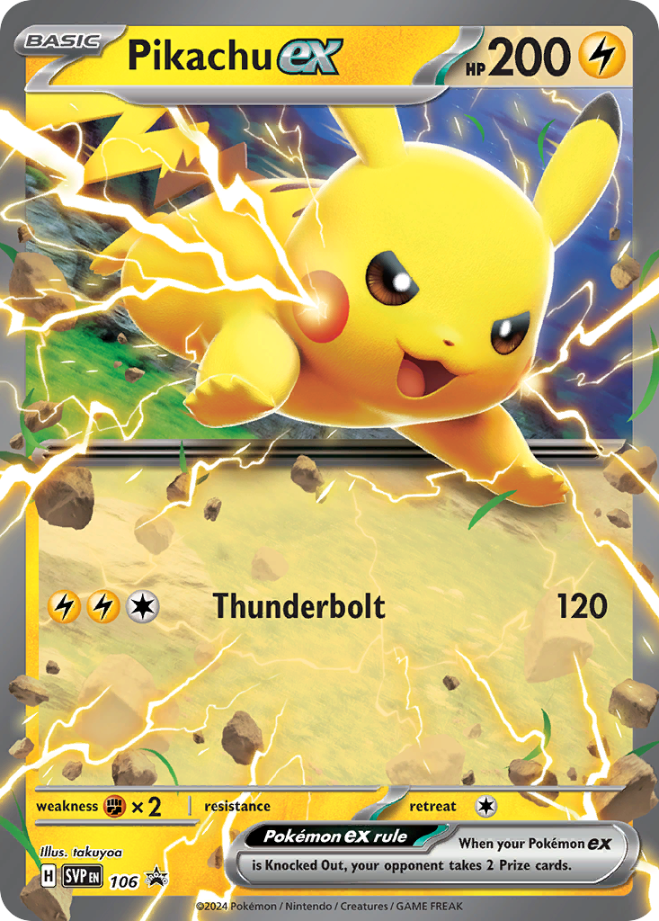 Pikachu ex 106/215 Promo card from Scarlet & Violet Black Star Promos