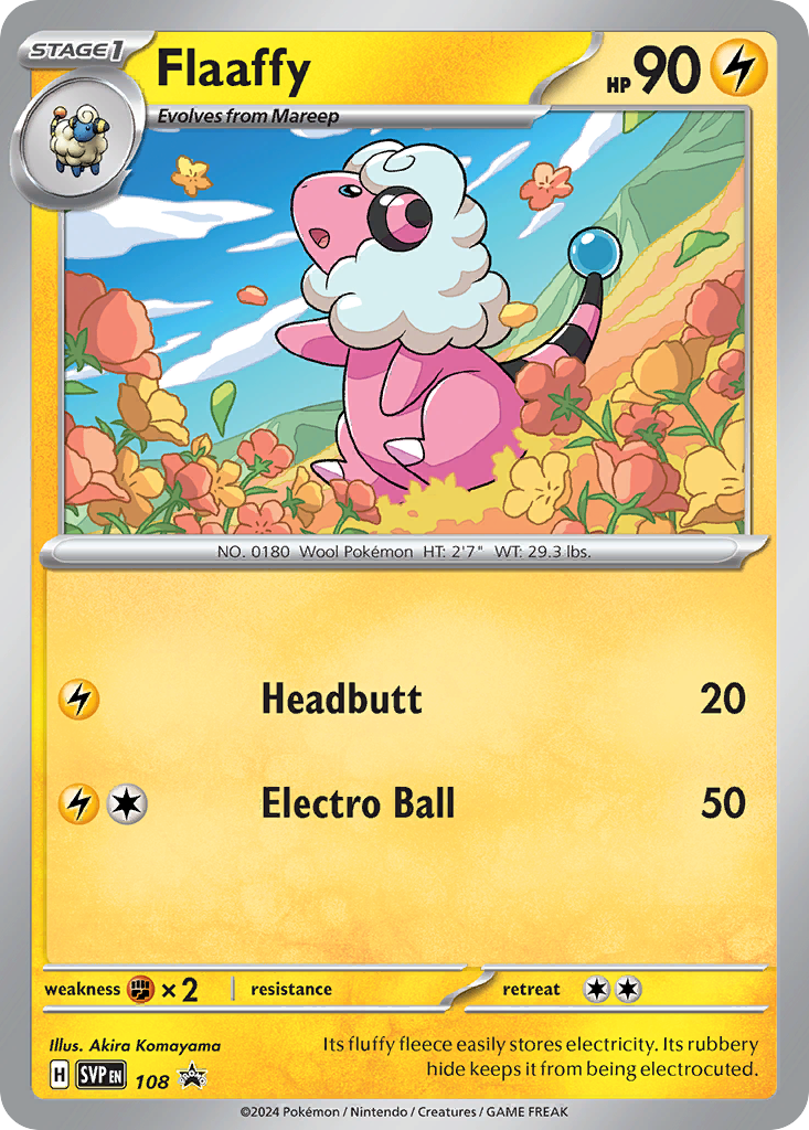 Flaaffy 108 Promo card from Scarlet & Violet Black Star Promos