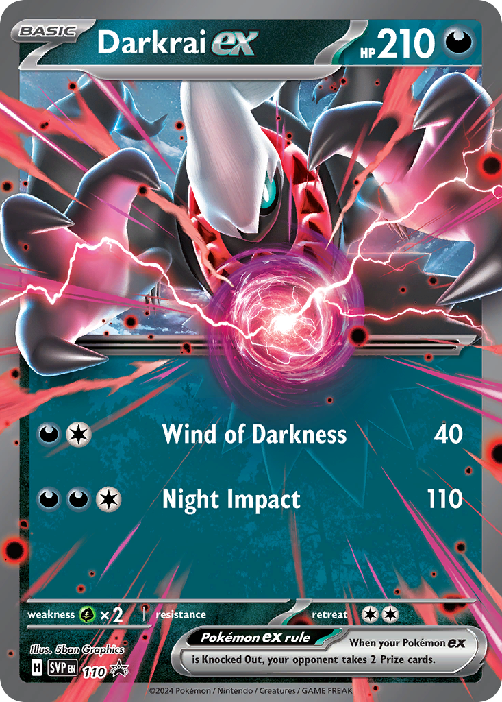 Darkrai ex 110 Promo card from Scarlet & Violet Black Star Promos