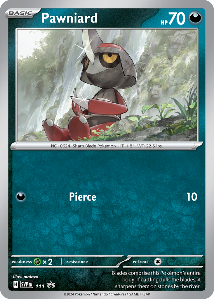 Pawniard 111/215 Promo card from Scarlet & Violet Black Star Promos