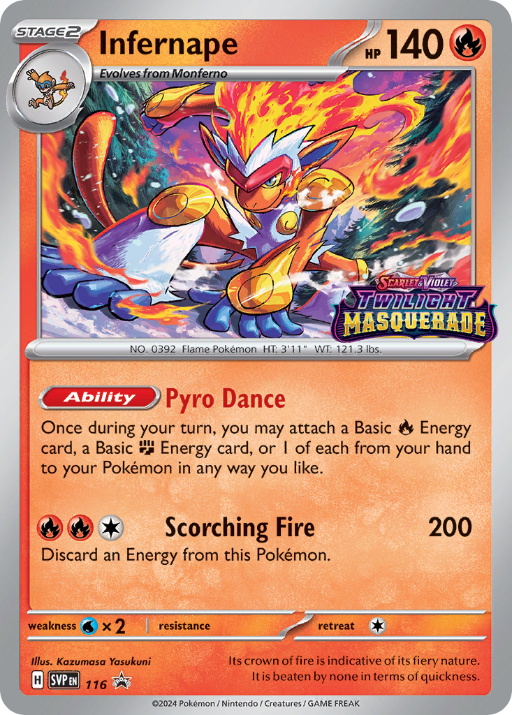Infernape 116/215 Promo card from Scarlet & Violet Black Star Promos
