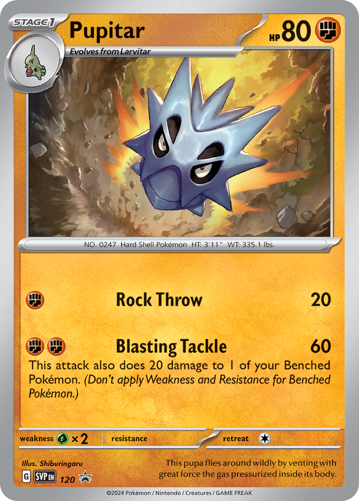 Pupitar 120 Promo card from Scarlet & Violet Black Star Promos