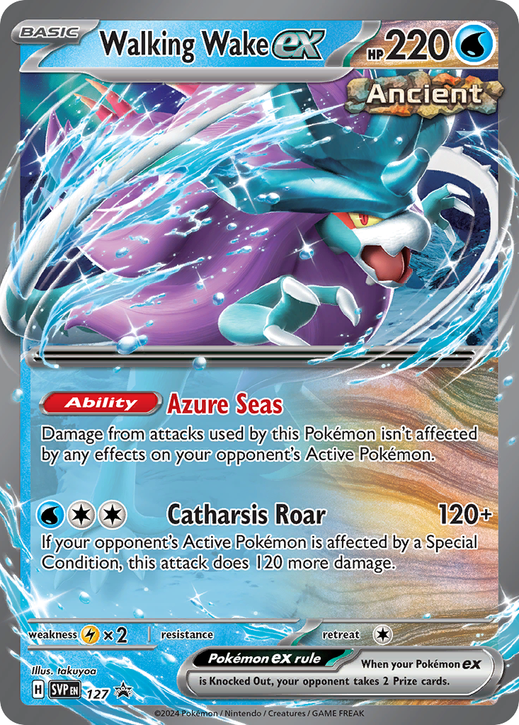 Walking Wake ex 127 Promo card from Scarlet & Violet Black Star Promos