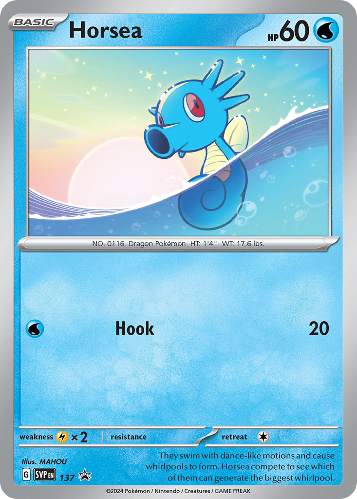 Horsea 137 Promo card from Scarlet & Violet Black Star Promos